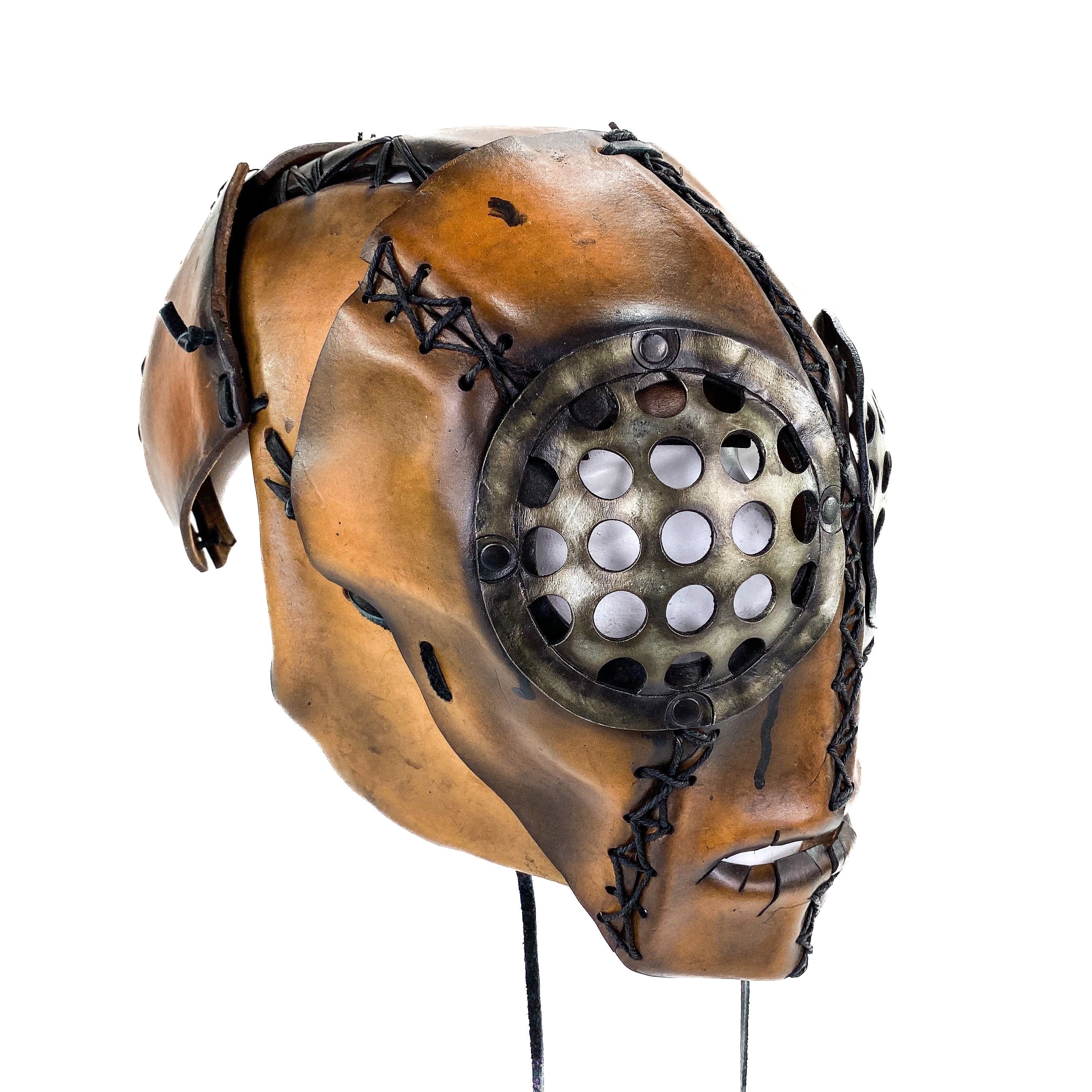 The Toy  - Handmade Leather Mask with Pull Ties Rockwell Masks