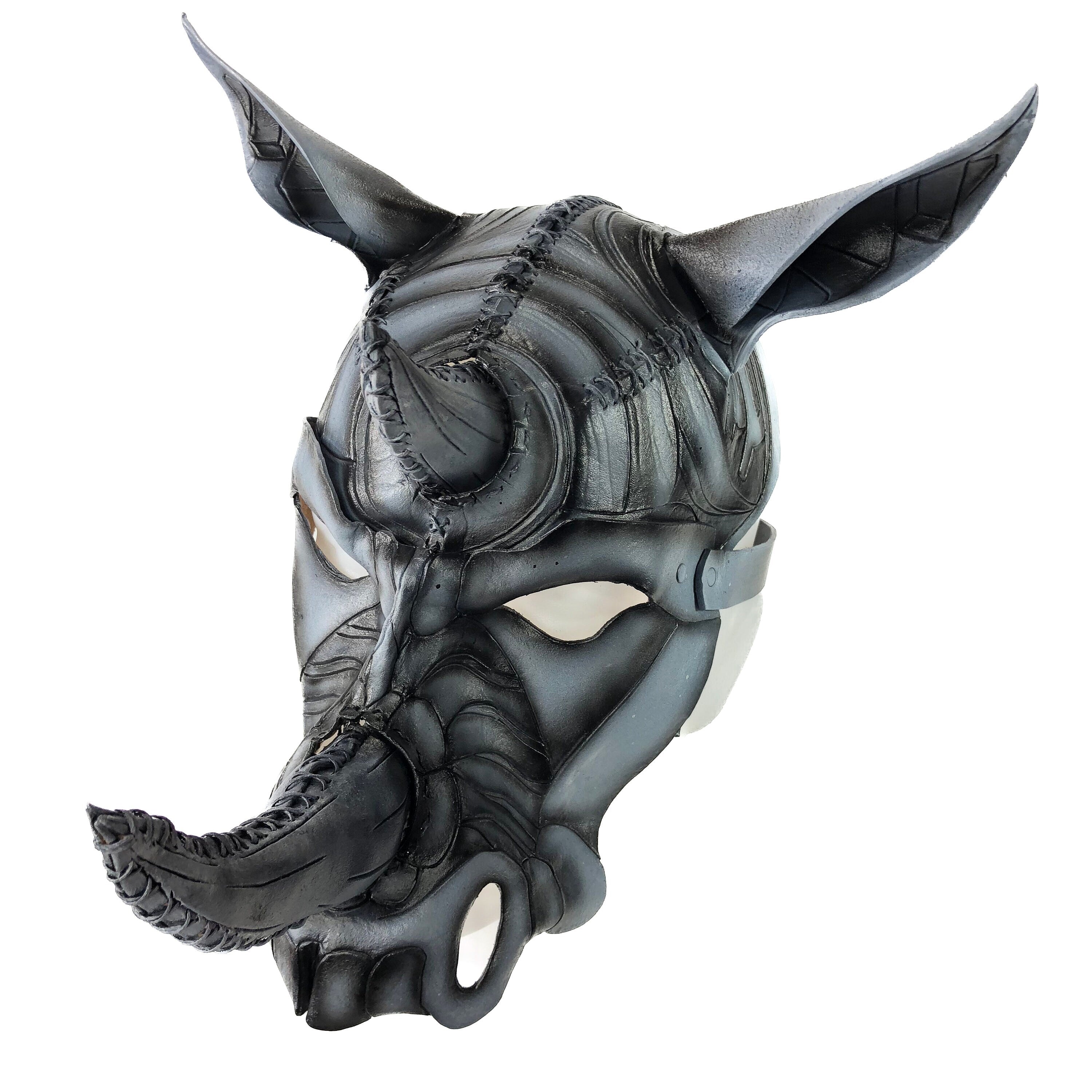 Rhino Handmade Genuine Leather Mask Rockwell Masks