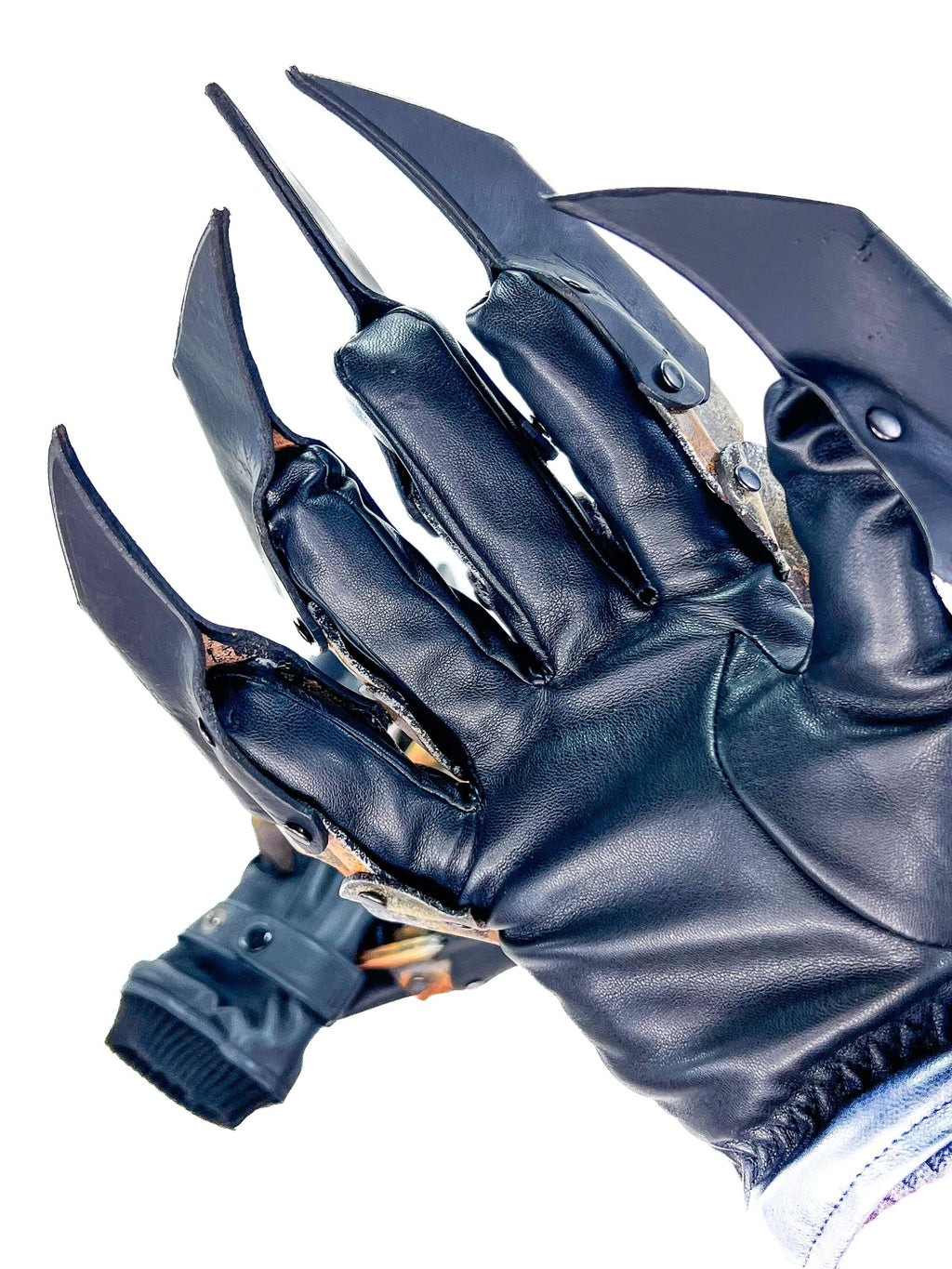 One Set of Two Handcrafted Genuine Leather Gloves with Claws in Hawk Colors Rockwell Masks