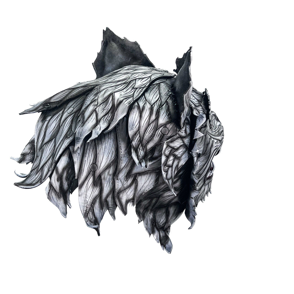 The Grey Lycan - Handmade Genuine Leather Helmet Mask Rockwell Masks