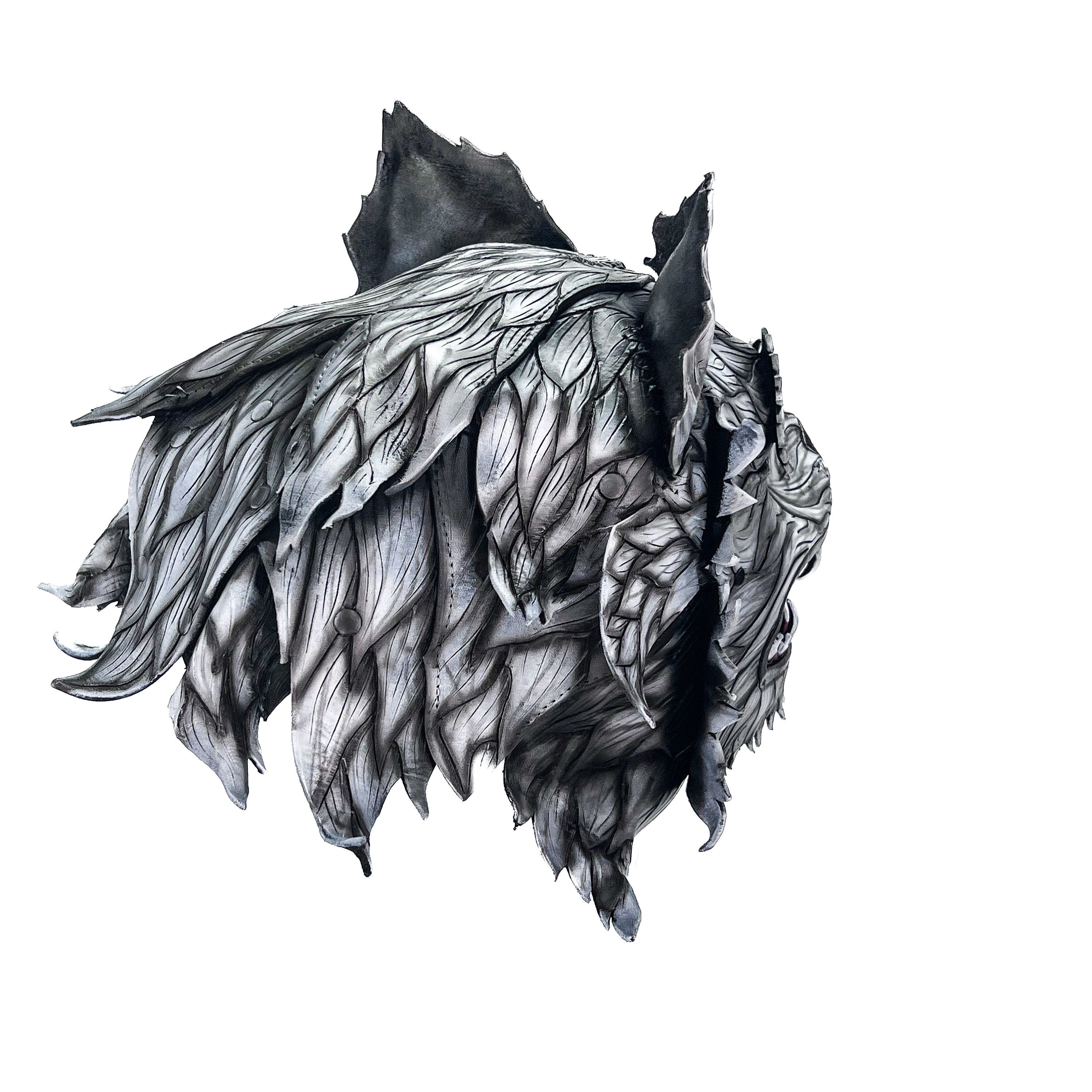 The Grey Lycan - Handmade Genuine Leather Helmet Mask Rockwell Masks