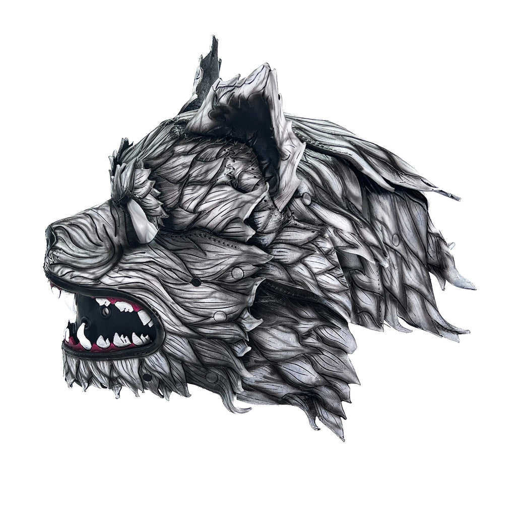 The Grey Lycan - Handmade Genuine Leather Helmet Mask Rockwell Masks