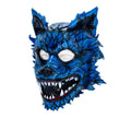 In Stock - The Blue Lycan - Handmade Genuine Leather Helmet Mask Rockwell Masks