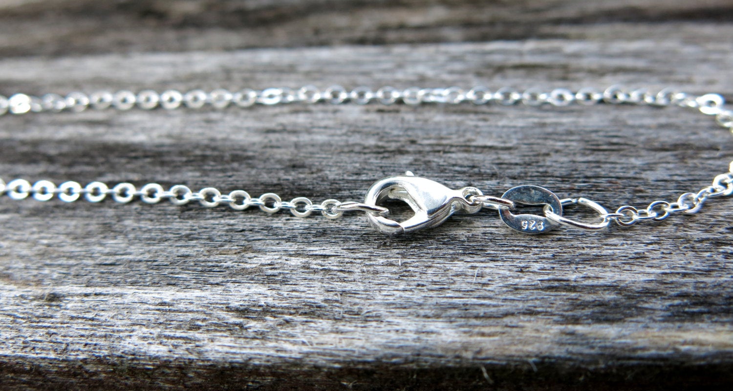 18" - 925 Sterling Silver Filled Necklace Chain - Dainty Fine - 18" - 18 Inch - Lobster Claw Clasp - .925 Stamped - Cable Chain - Silver fill The Attic Exchange