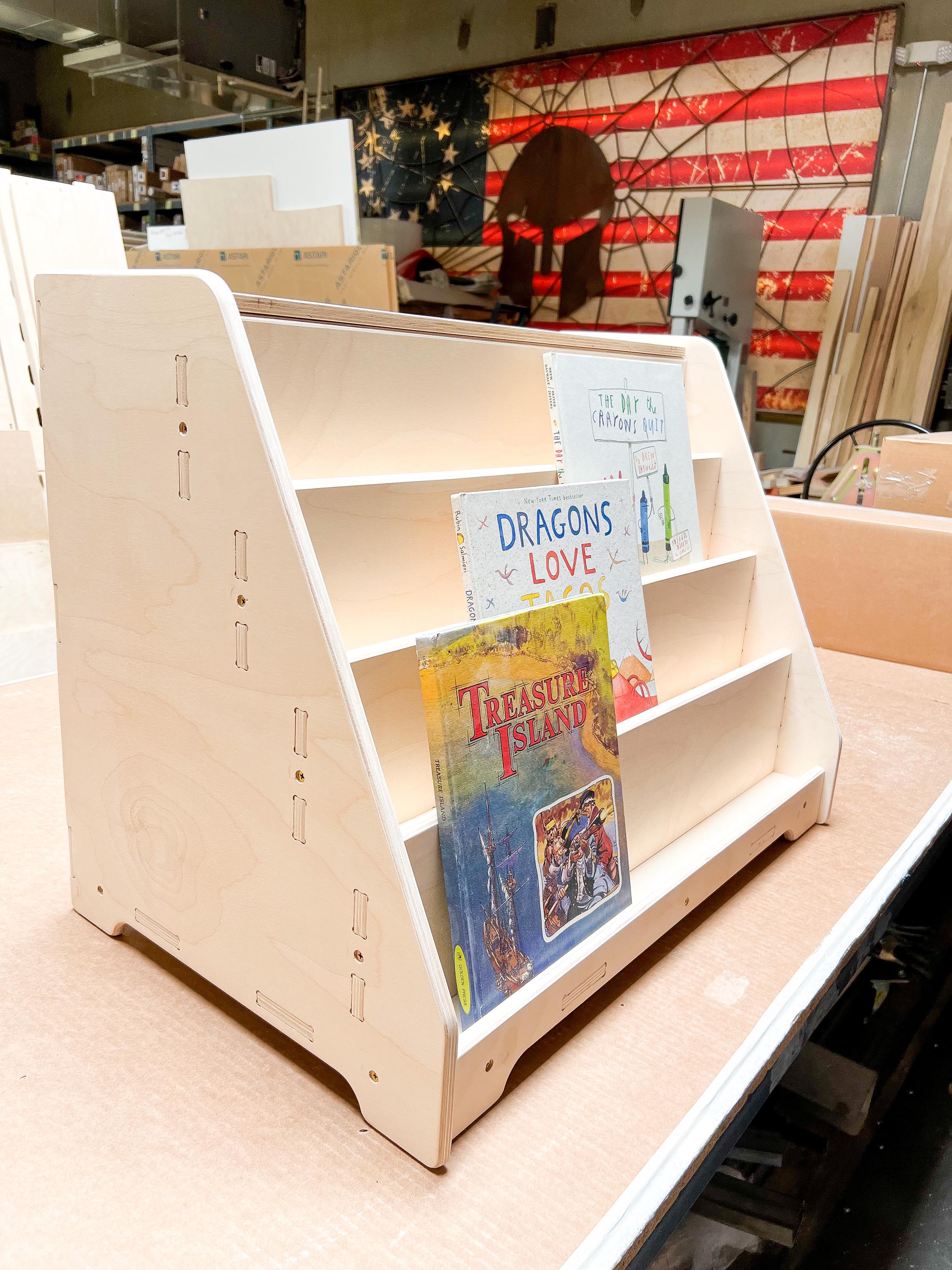 TOMIBOY- Bookshelf with Hidden Storage Bush Acres