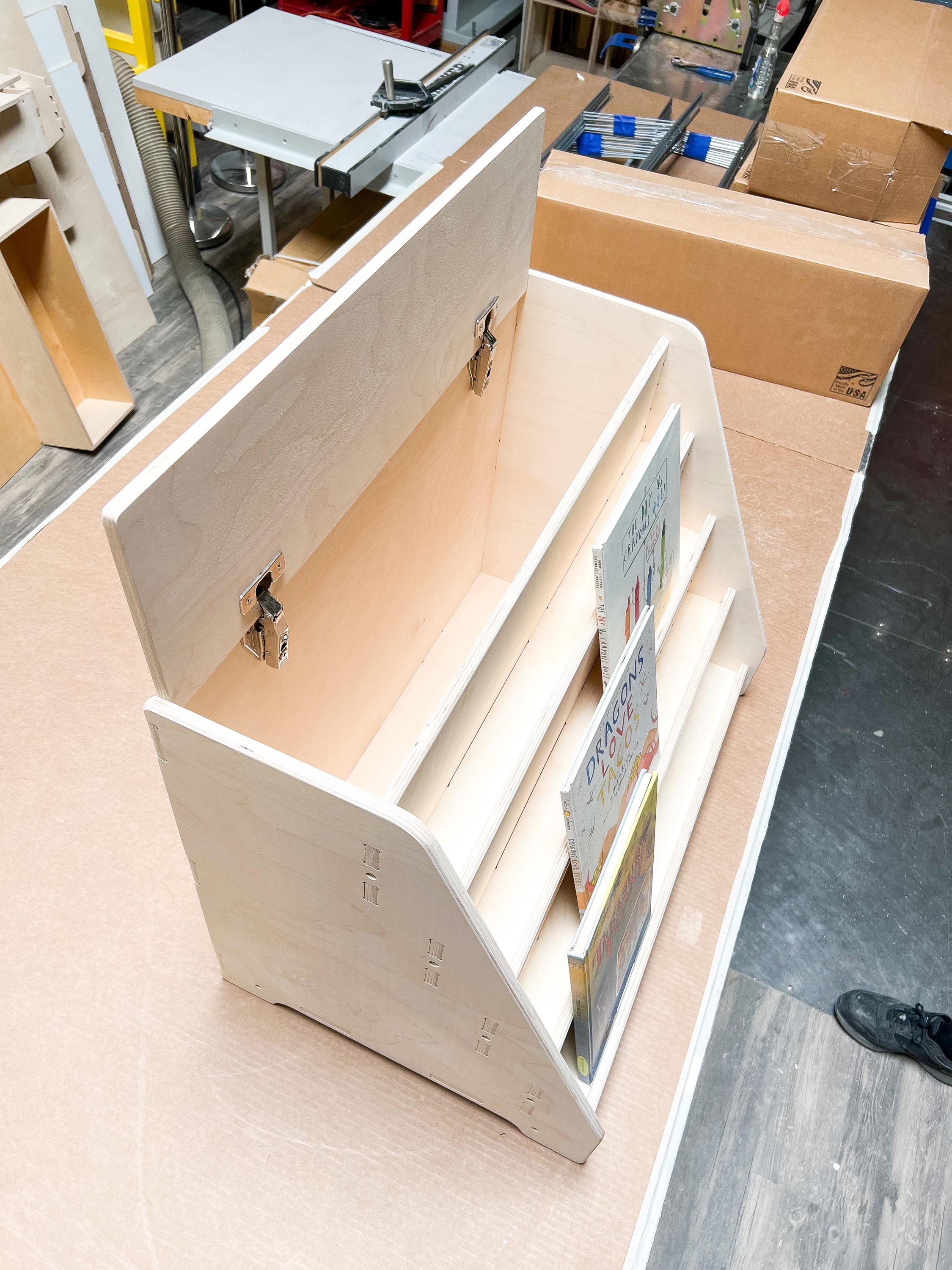 TOMIBOY- Bookshelf with Hidden Storage Bush Acres