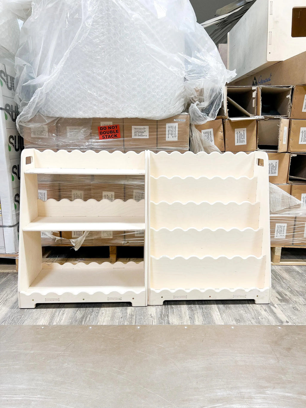 LORI SCALLOPED- Bookshelf + Toy Shelf Set Bush Acres