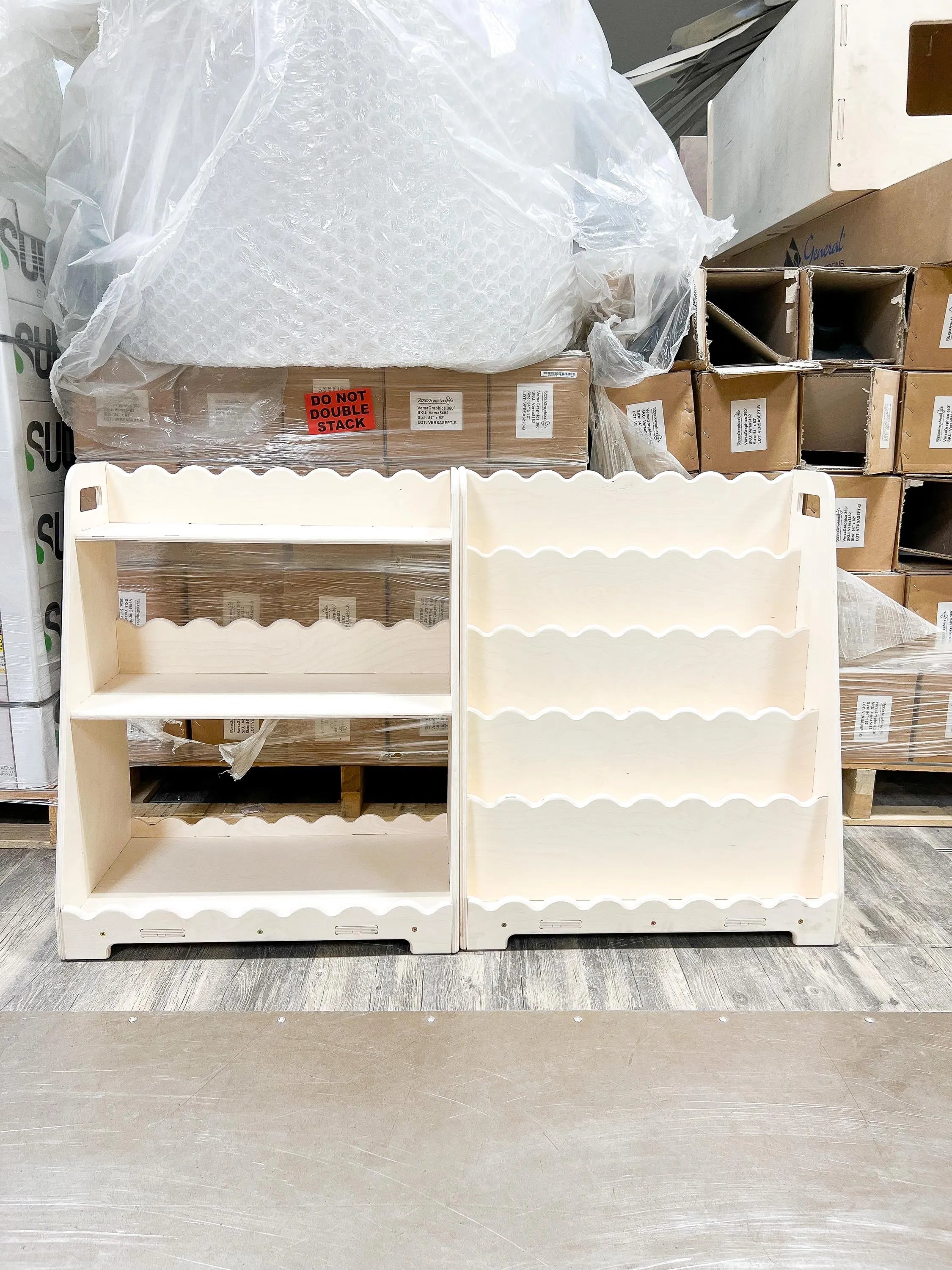 LORI SCALLOPED- Bookshelf + Toy Shelf Set Bush Acres