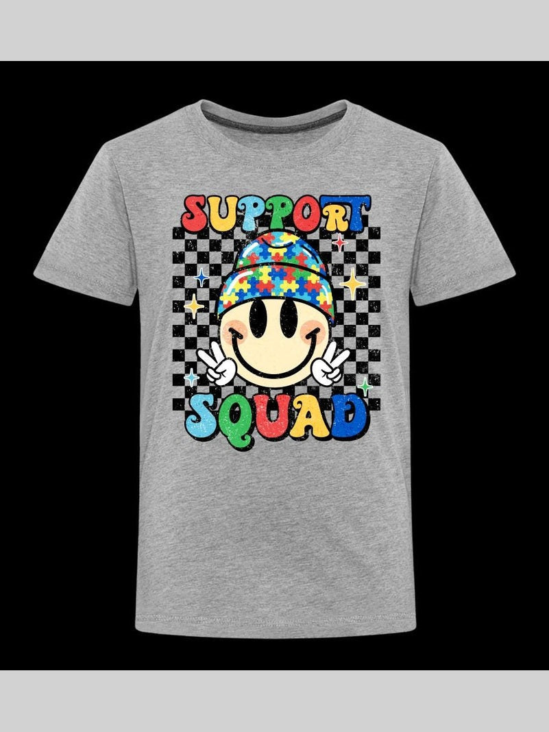 Toddler Girls Support Squad Autism Short Sleeve T-Shirt NicholesGifts
