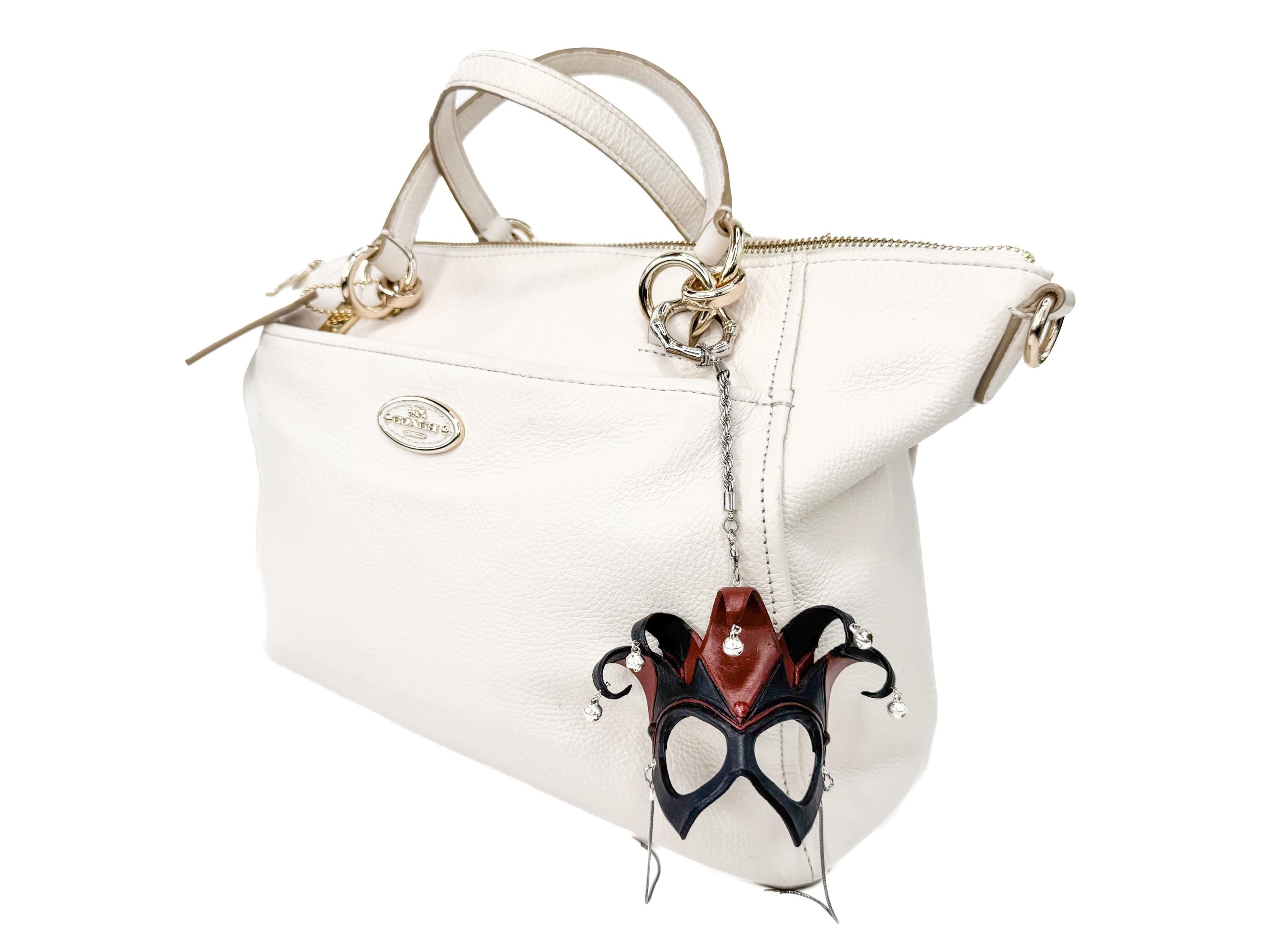 Court Jester - 5 Point Leather Mini Mask – Handcrafted Charm for Rearview Mirrors, Handbags, Lanyards, Party Favors & More Rockwell Masks