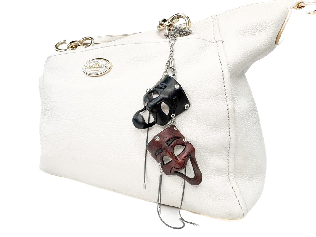 Olde Theatre Leather Mini Mask – Handcrafted Charm for Rearview Mirrors, Handbags, Lanyards, Party Favors & More Rockwell Masks