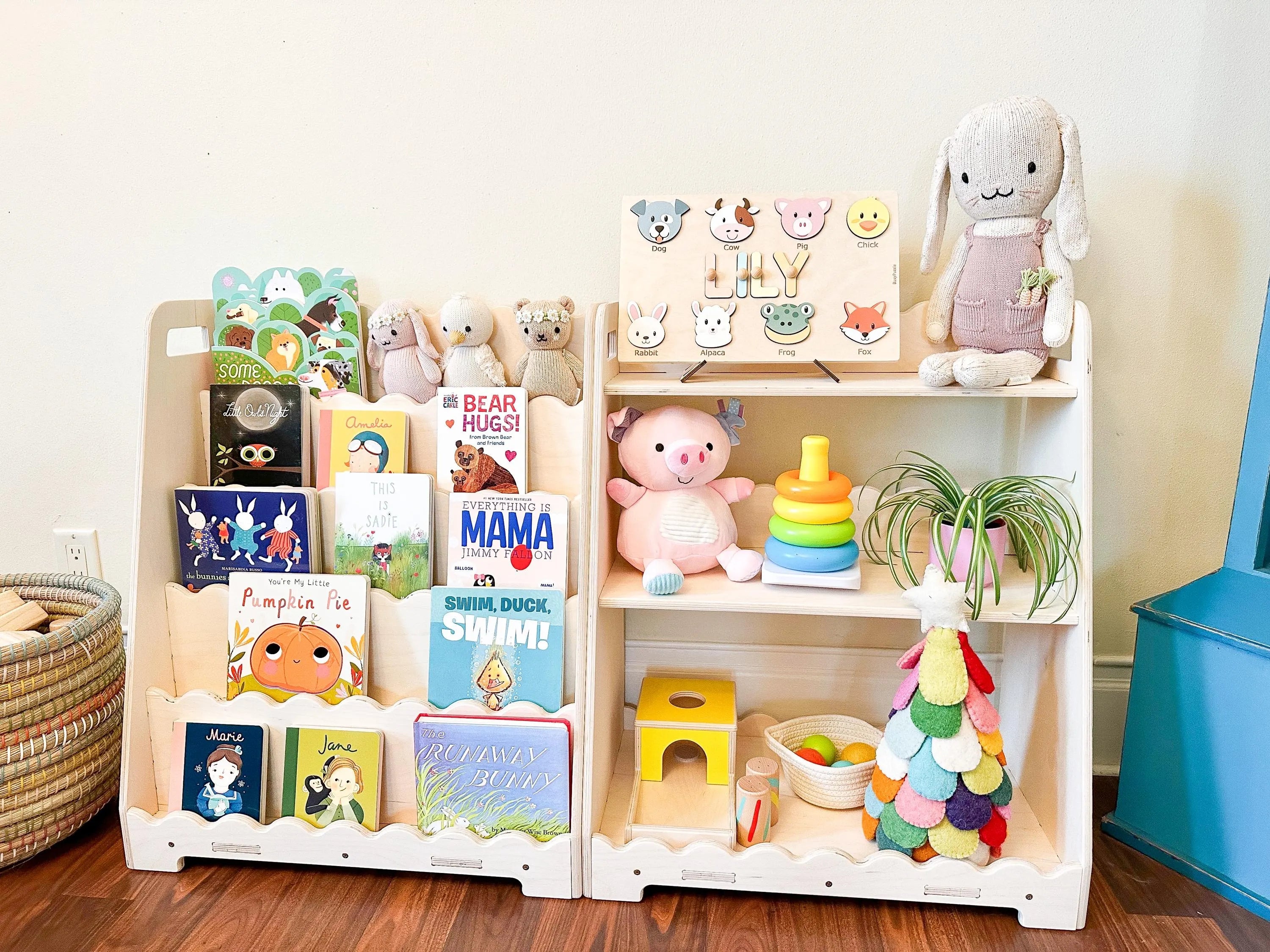 LORI SCALLOPED- Bookshelf + Toy Shelf Set Bush Acres