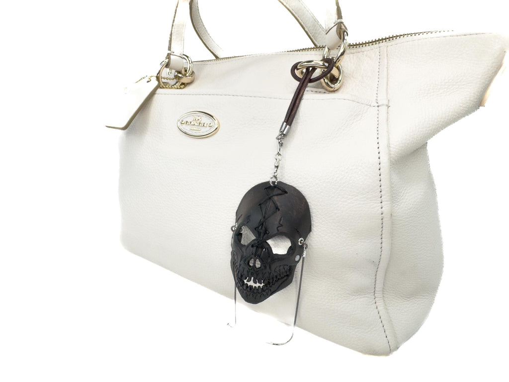 Skull Leather Mini Mask – Handcrafted Charm for Rearview Mirrors, Handbags, Lanyards, Party Favors & More Rockwell Masks