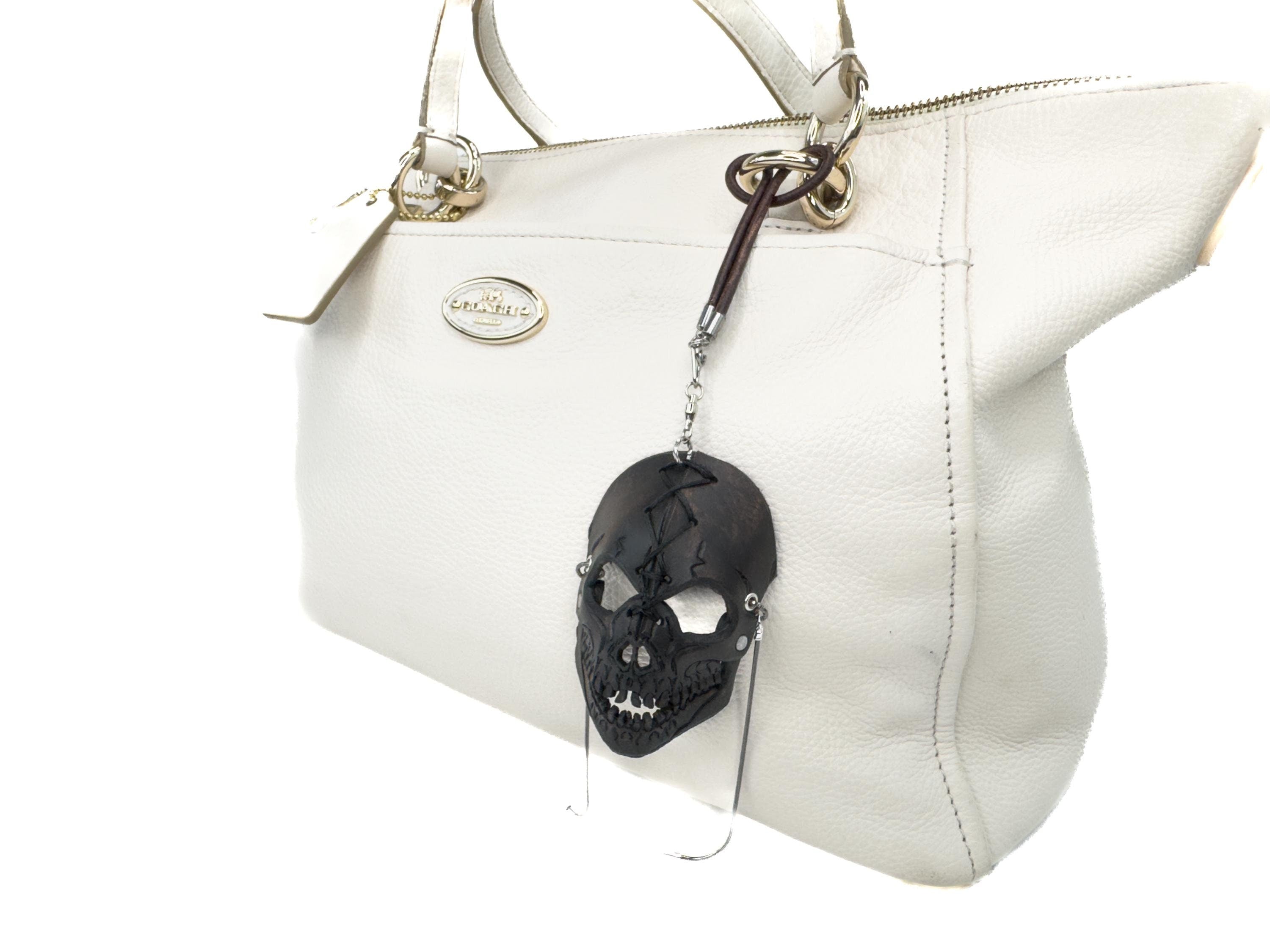 Skull Leather Mini Mask – Handcrafted Charm for Rearview Mirrors, Handbags, Lanyards, Party Favors & More Rockwell Masks