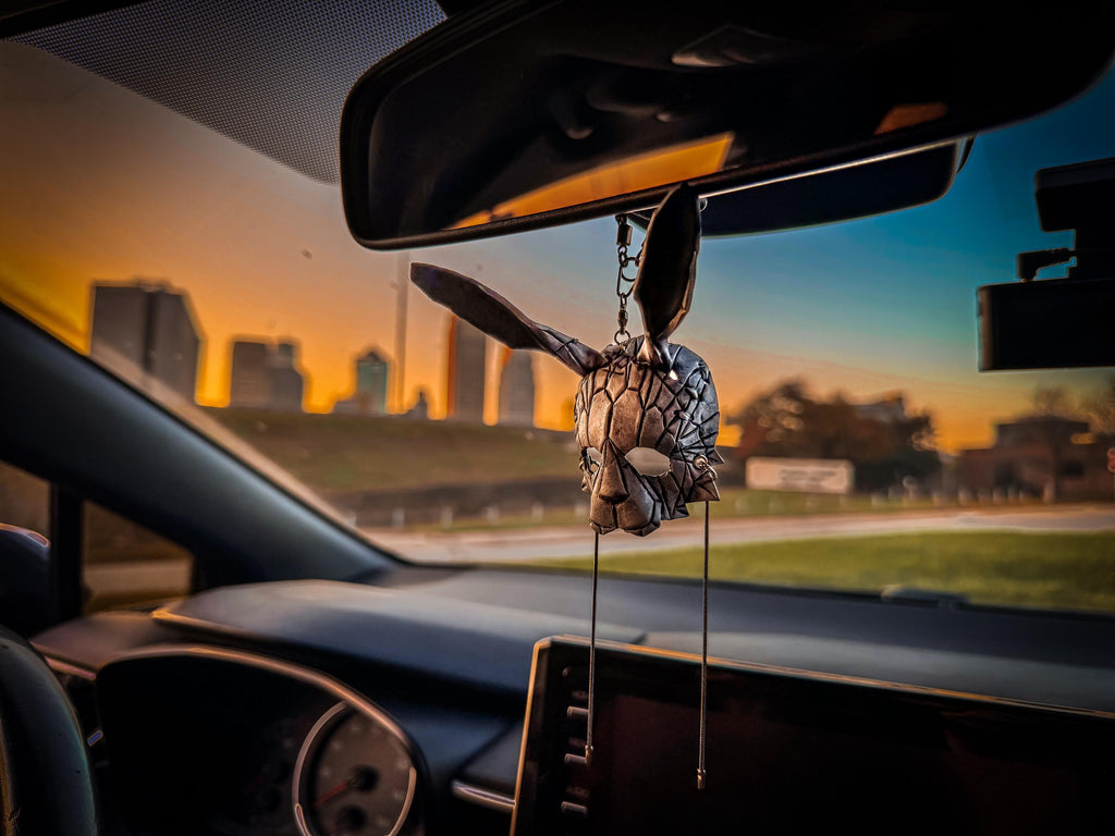Geometric Bunny Leather Mini Mask – Handcrafted Charm for Rearview Mirrors, Handbags, Lanyards, Party Favors & More Rockwell Masks