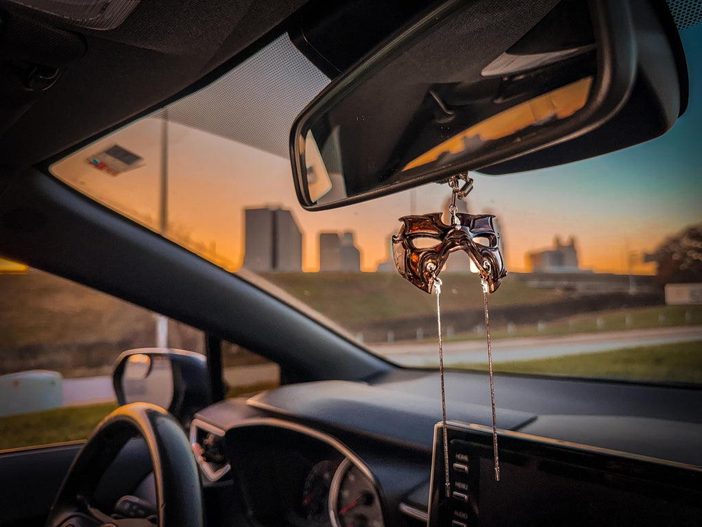 Pro Wrestler Leather Mini Mask – Handcrafted Charm for Rearview Mirrors, Handbags, Lanyards, Party Favors & More Rockwell Masks