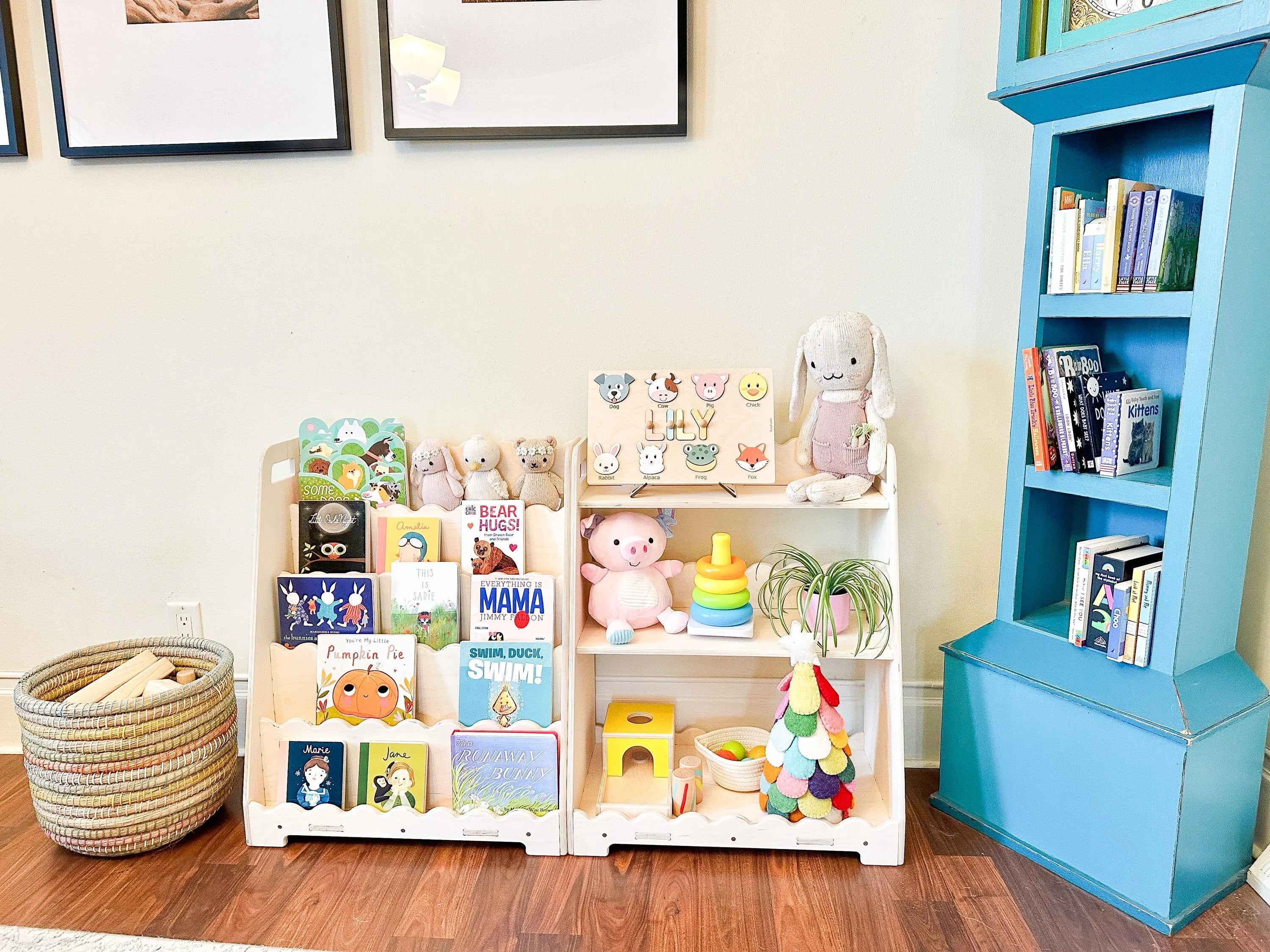 LORI SCALLOPED- Bookshelf + Toy Shelf Set Bush Acres