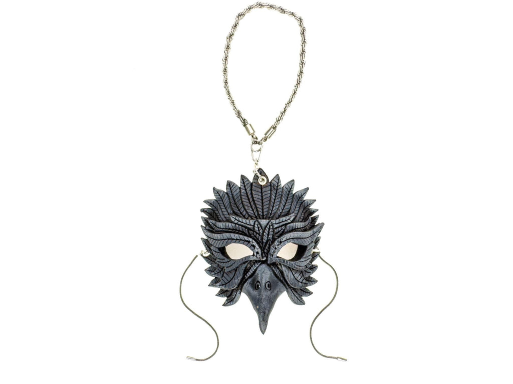 Elegant Raven Leather Mini Mask – Handcrafted Charm for Rearview Mirrors, Handbags, Lanyards, Party Favors & More Rockwell Masks