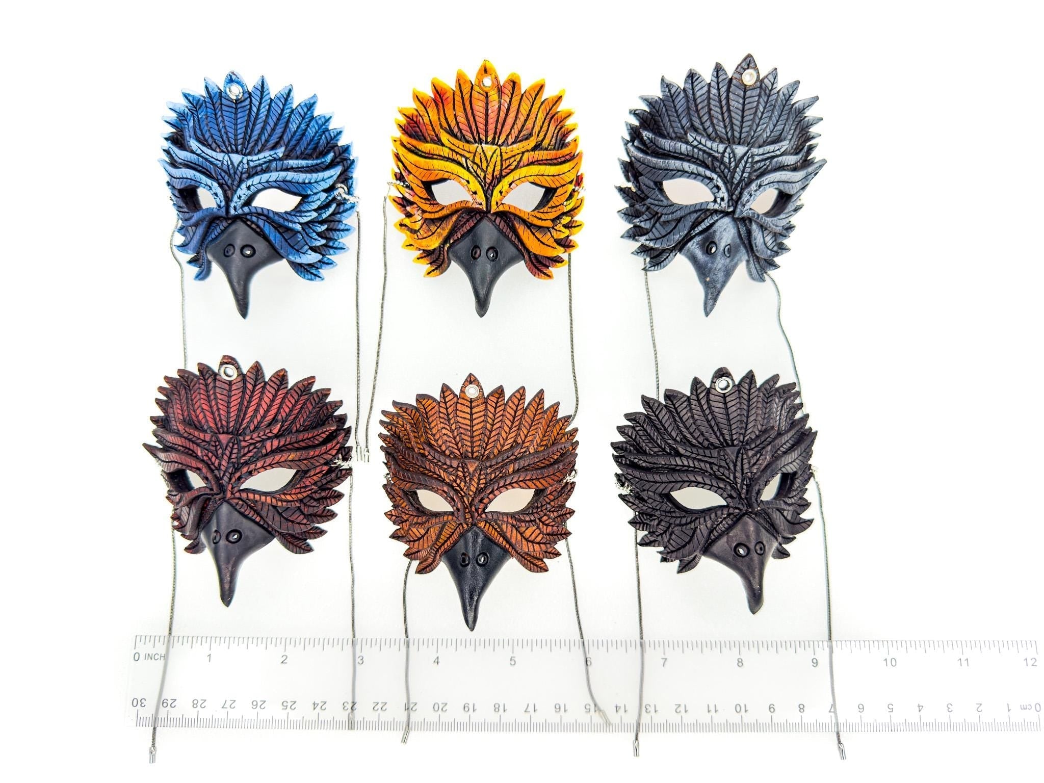 Elegant Raven Leather Mini Mask – Handcrafted Charm for Rearview Mirrors, Handbags, Lanyards, Party Favors & More Rockwell Masks