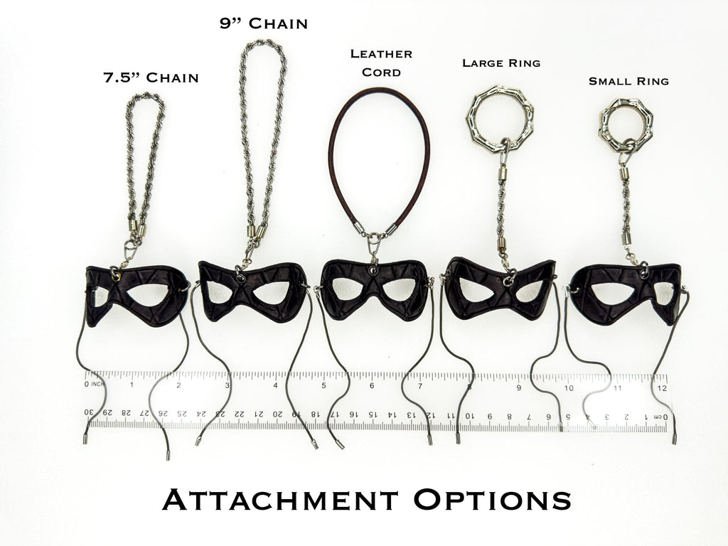 Grid Leather Mini Mask – Handcrafted Charm for Rearview Mirrors, Handbags, Lanyards, Party Favors & More Rockwell Masks