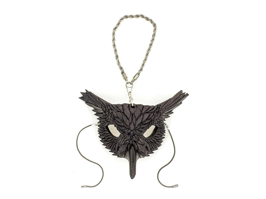 Wise Owl Leather Mini Mask – Handcrafted Charm for Rearview Mirrors, Handbags, Lanyards, Party Favors & More Rockwell Masks