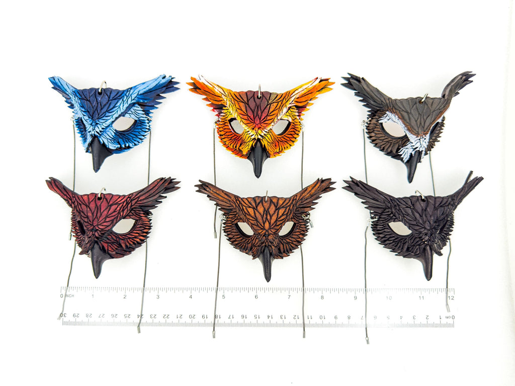 Wise Owl Leather Mini Mask – Handcrafted Charm for Rearview Mirrors, Handbags, Lanyards, Party Favors & More Rockwell Masks