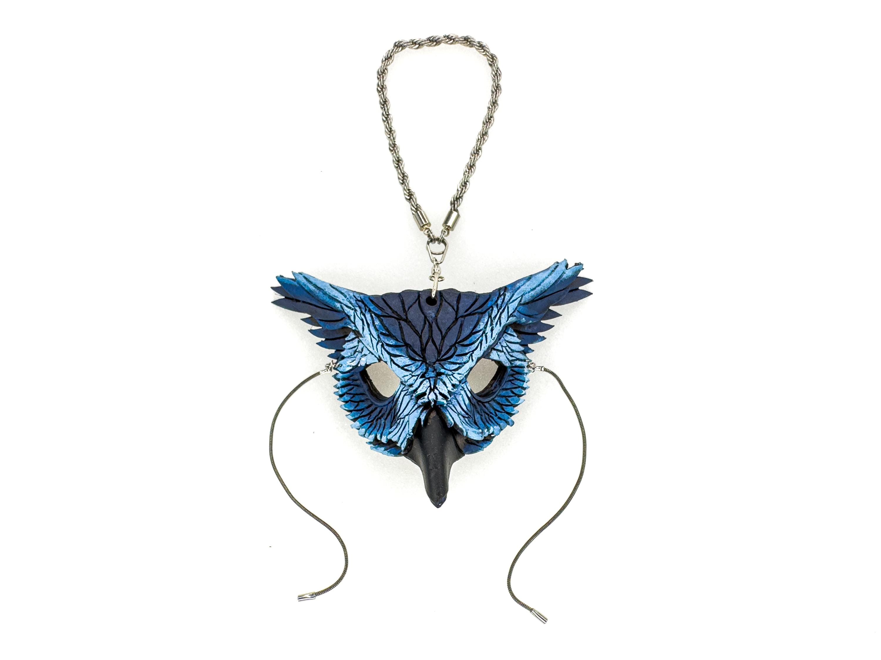 Wise Owl Leather Mini Mask – Handcrafted Charm for Rearview Mirrors, Handbags, Lanyards, Party Favors & More Rockwell Masks