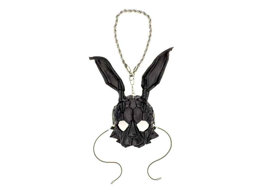 Graceful Bunny Leather Mini Mask – Handcrafted Charm for Rearview Mirrors, Handbags, Lanyards, Party Favors & More Rockwell Masks