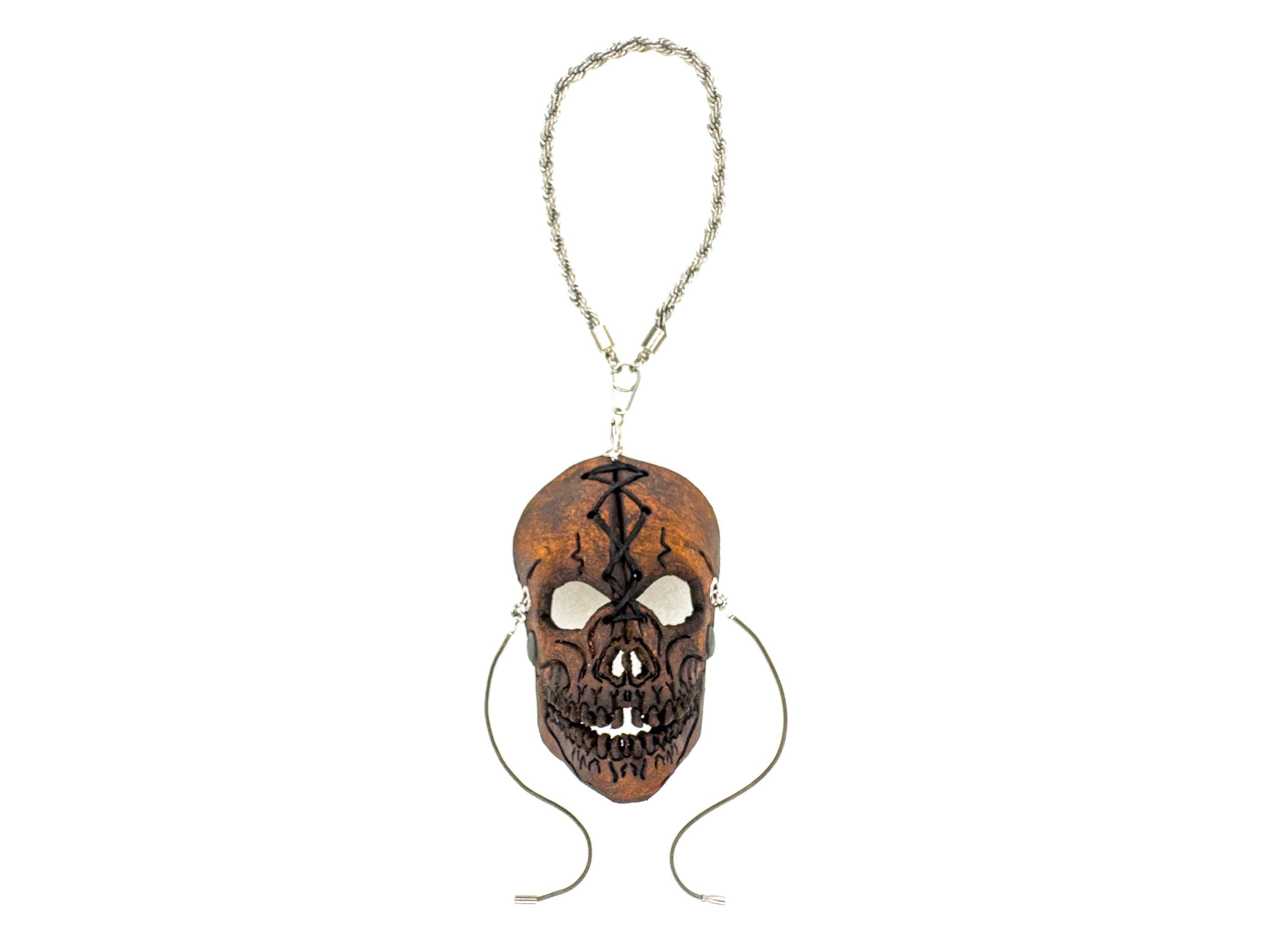 Skull Leather Mini Mask – Handcrafted Charm for Rearview Mirrors, Handbags, Lanyards, Party Favors & More Rockwell Masks