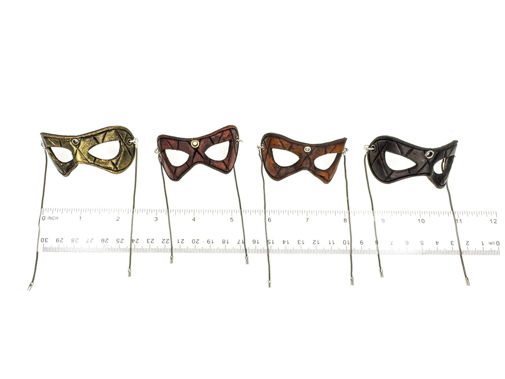 Masquerade Leather Mini Mask – Handcrafted Charm for Rearview Mirrors, Handbags, Lanyards, Party Favors & More Rockwell Masks