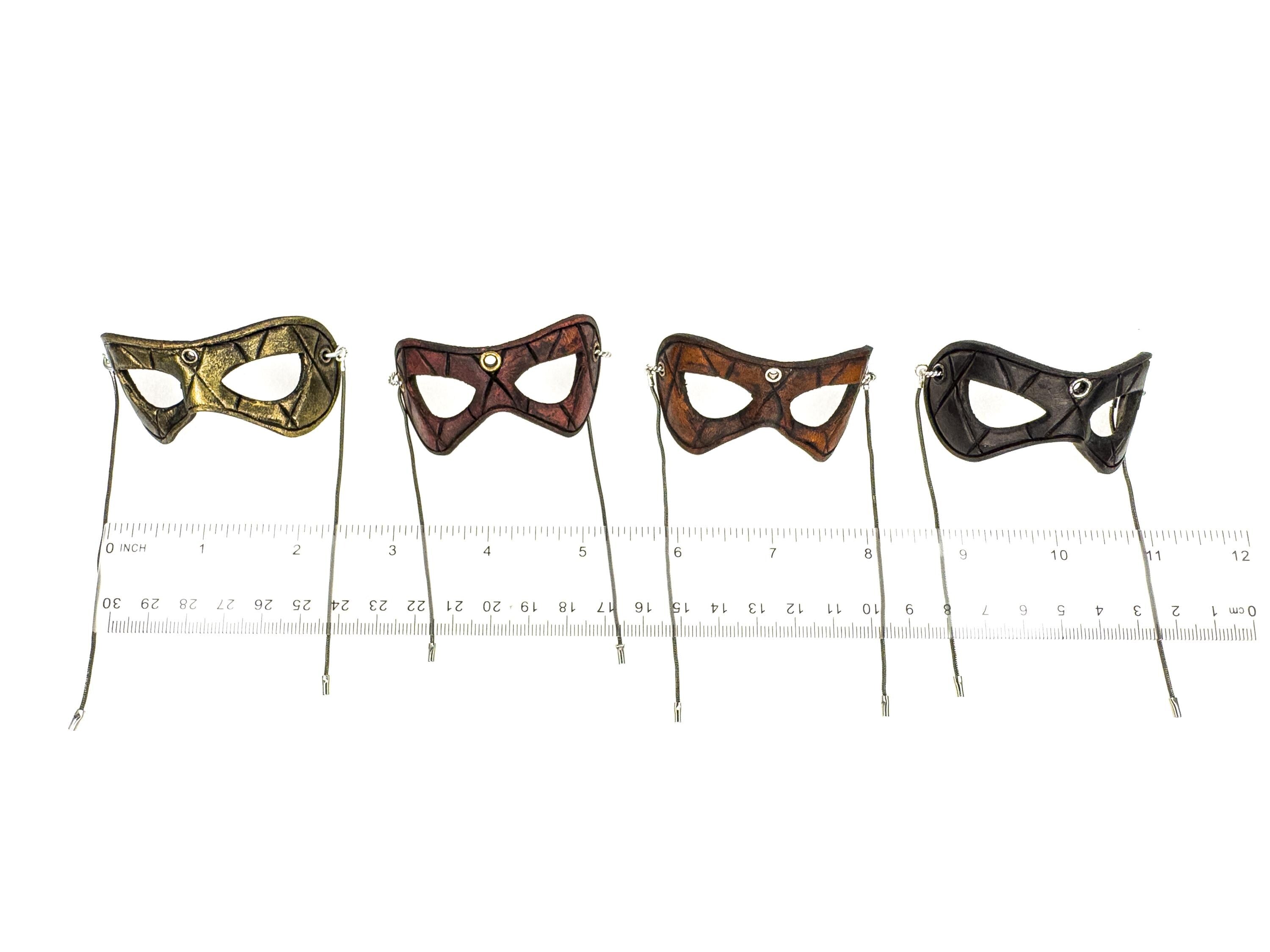 Masquerade Leather Mini Mask – Handcrafted Charm for Rearview Mirrors, Handbags, Lanyards, Party Favors & More Rockwell Masks