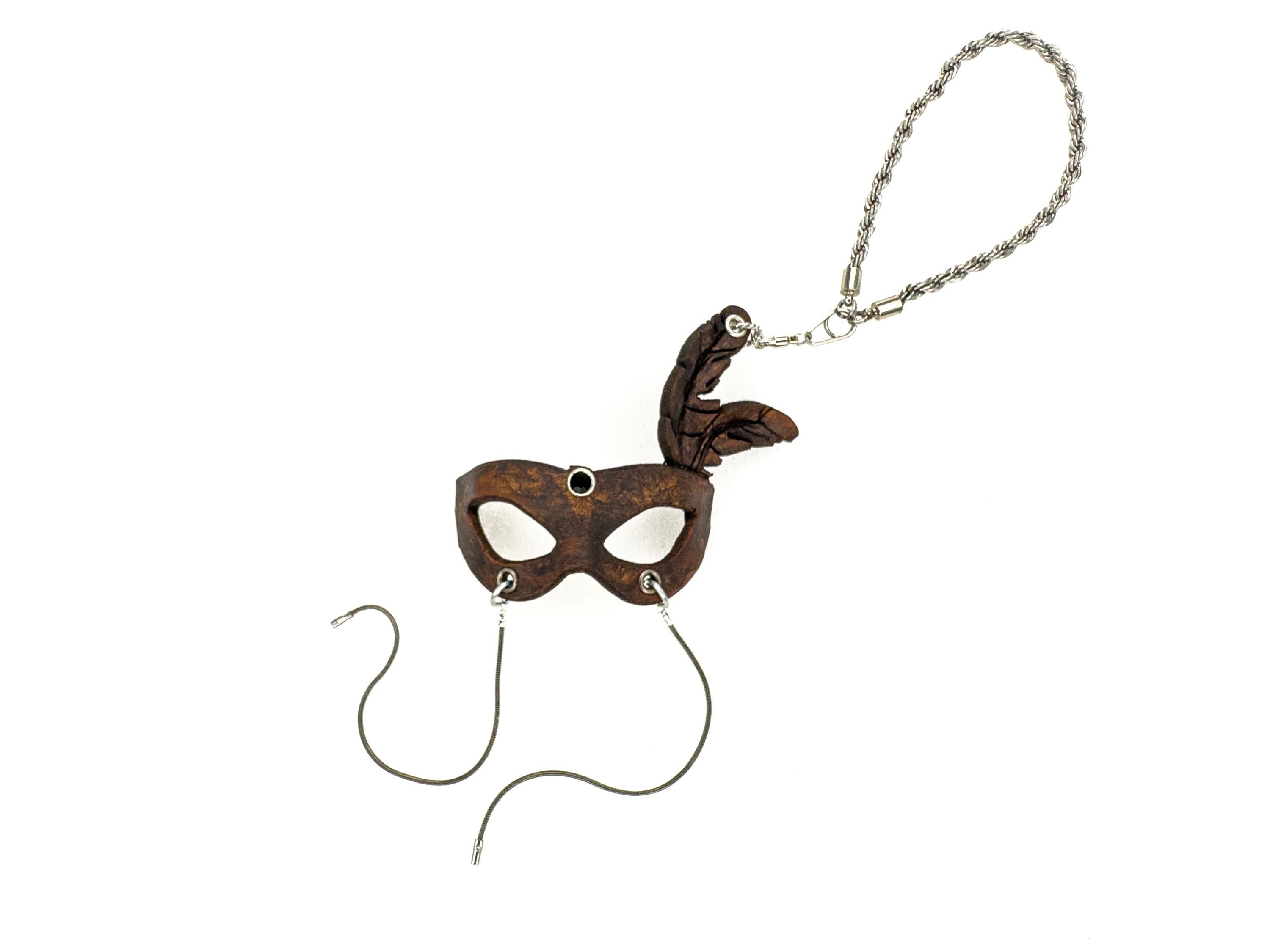 Party Mask Leather Mini Mask – Handcrafted Charm for Rearview Mirrors, Handbags, Lanyards, Party Favors & More Rockwell Masks