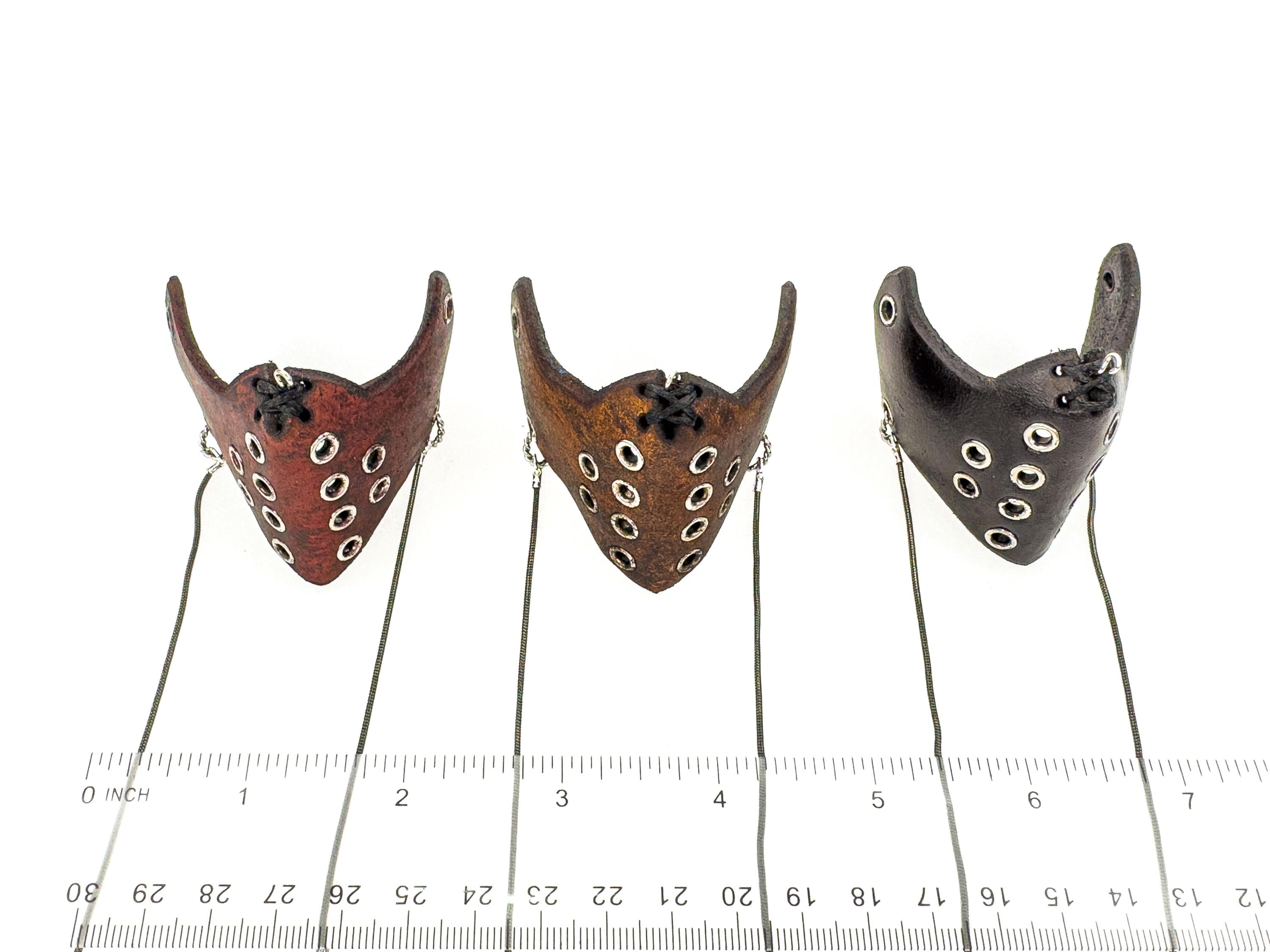 Mouth Mask Leather Mini Mask – Handcrafted Charm for Rearview Mirrors, Handbags, Lanyards, Party Favors & More Rockwell Masks