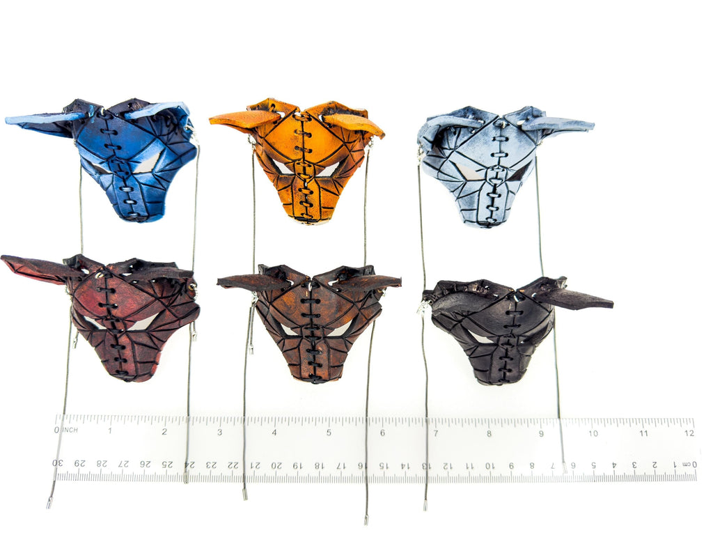 Sly Fox Leather Mini Mask – Handcrafted Charm for Rearview Mirrors, Handbags, Lanyards, Party Favors & More Rockwell Masks