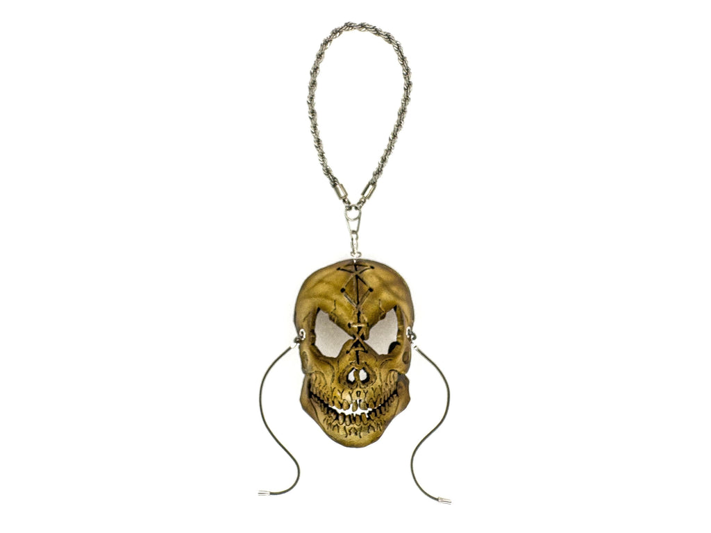 Menacing Skull Leather Mini Mask – Handcrafted Charm for Rearview Mirrors, Handbags, Lanyards, Party Favors & More Rockwell Masks