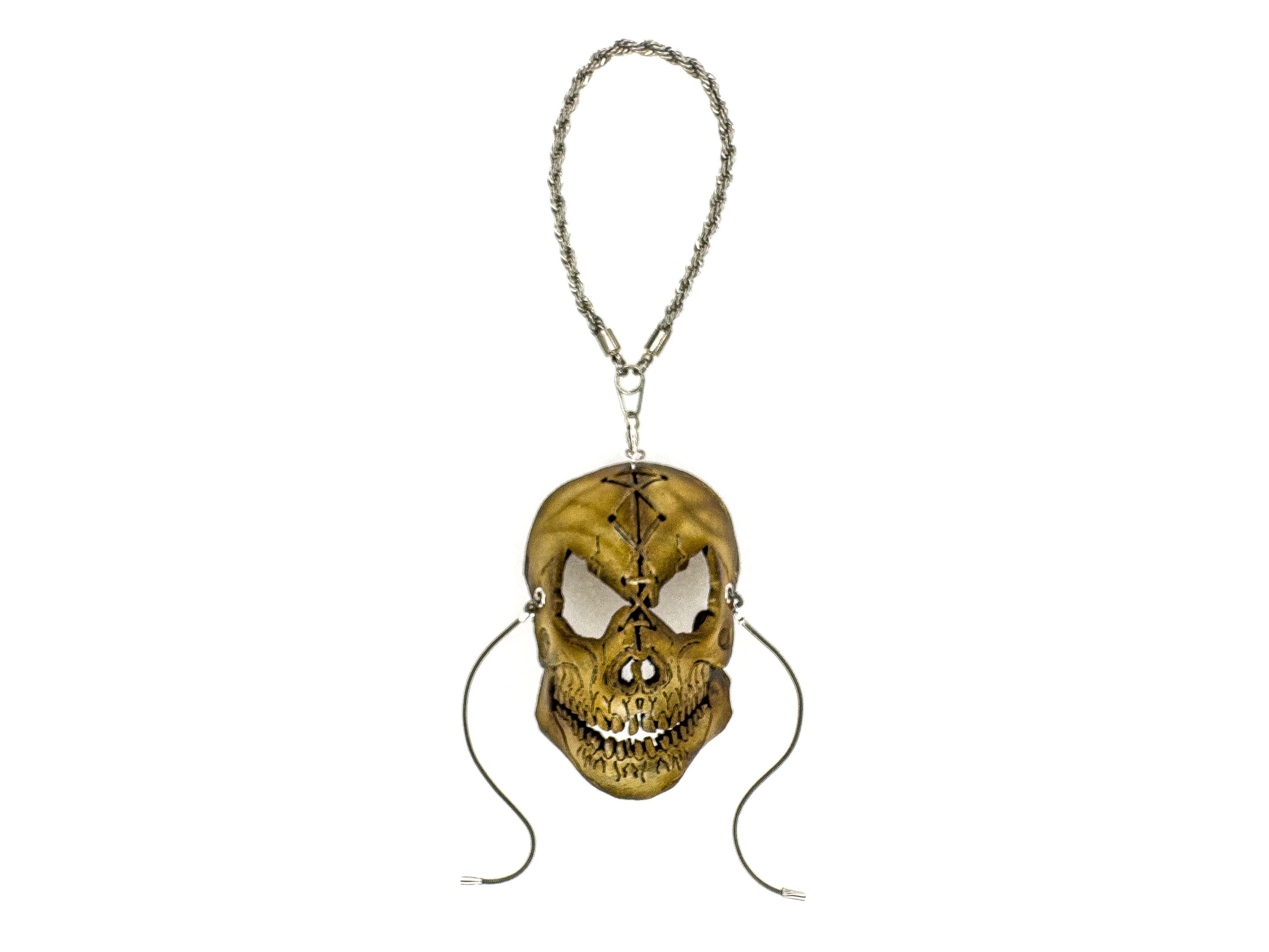 Menacing Skull Leather Mini Mask – Handcrafted Charm for Rearview Mirrors, Handbags, Lanyards, Party Favors & More Rockwell Masks