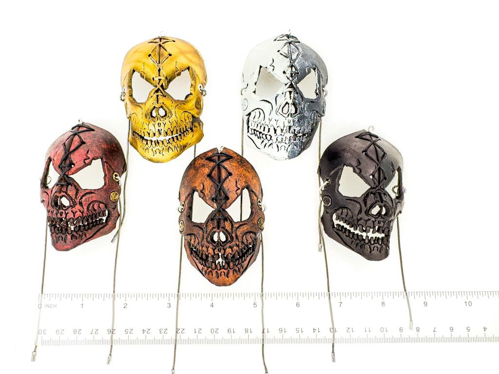 Menacing Skull Leather Mini Mask – Handcrafted Charm for Rearview Mirrors, Handbags, Lanyards, Party Favors & More Rockwell Masks