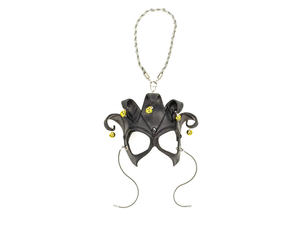 Court Jester - 5 Point Leather Mini Mask – Handcrafted Charm for Rearview Mirrors, Handbags, Lanyards, Party Favors & More Rockwell Masks