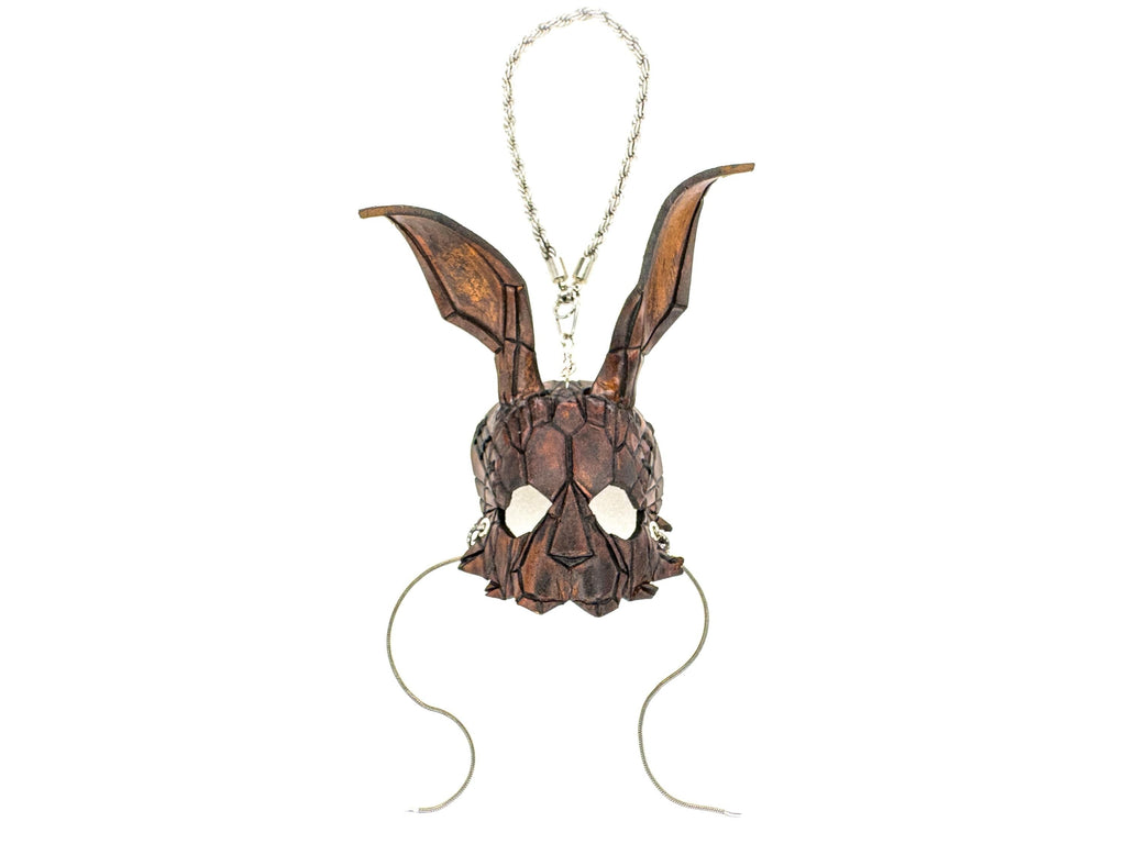Graceful Bunny Leather Mini Mask – Handcrafted Charm for Rearview Mirrors, Handbags, Lanyards, Party Favors & More Rockwell Masks