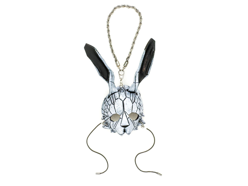 Geometric Bunny Leather Mini Mask – Handcrafted Charm for Rearview Mirrors, Handbags, Lanyards, Party Favors & More Rockwell Masks