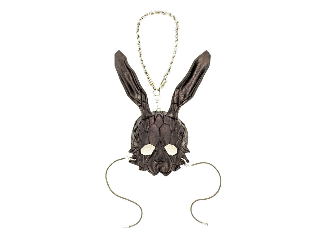 Geometric Bunny Leather Mini Mask – Handcrafted Charm for Rearview Mirrors, Handbags, Lanyards, Party Favors & More Rockwell Masks