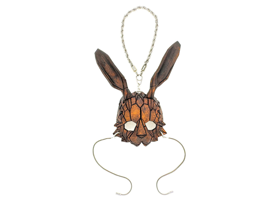 Geometric Bunny Leather Mini Mask – Handcrafted Charm for Rearview Mirrors, Handbags, Lanyards, Party Favors & More Rockwell Masks