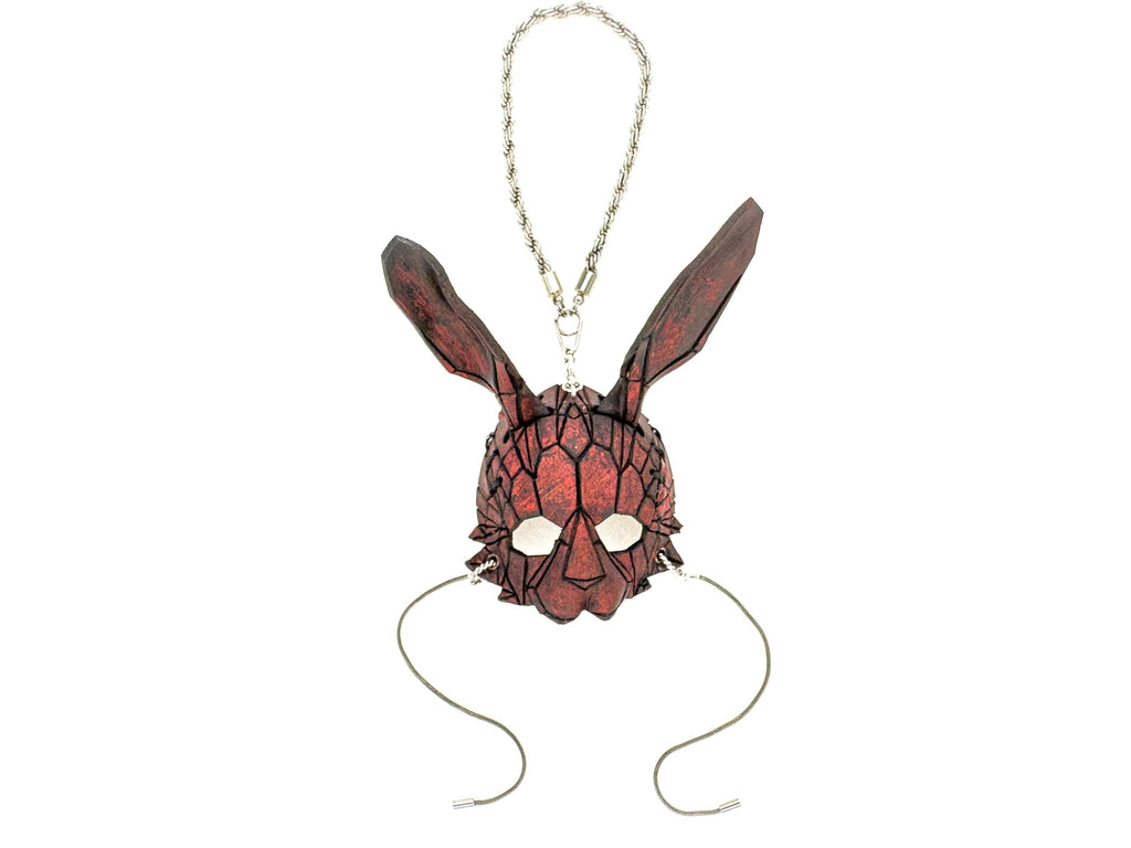 Geometric Bunny Leather Mini Mask – Handcrafted Charm for Rearview Mirrors, Handbags, Lanyards, Party Favors & More Rockwell Masks