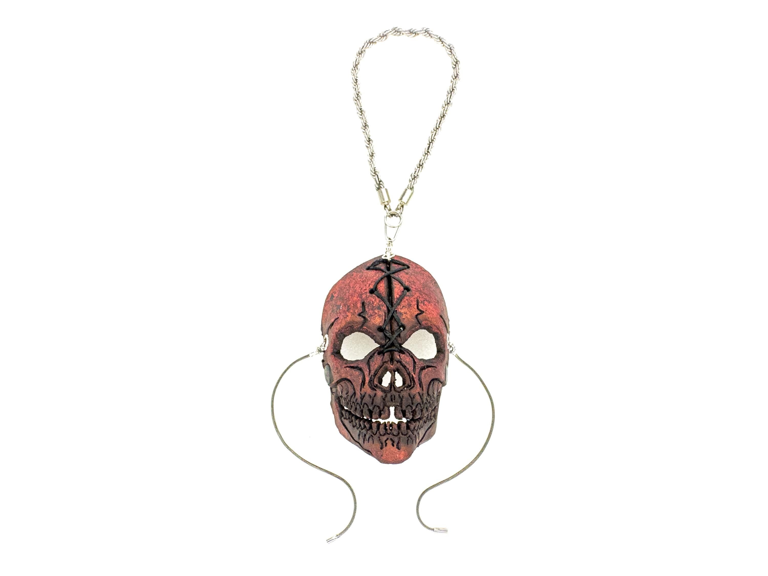 Skull Leather Mini Mask – Handcrafted Charm for Rearview Mirrors, Handbags, Lanyards, Party Favors & More Rockwell Masks