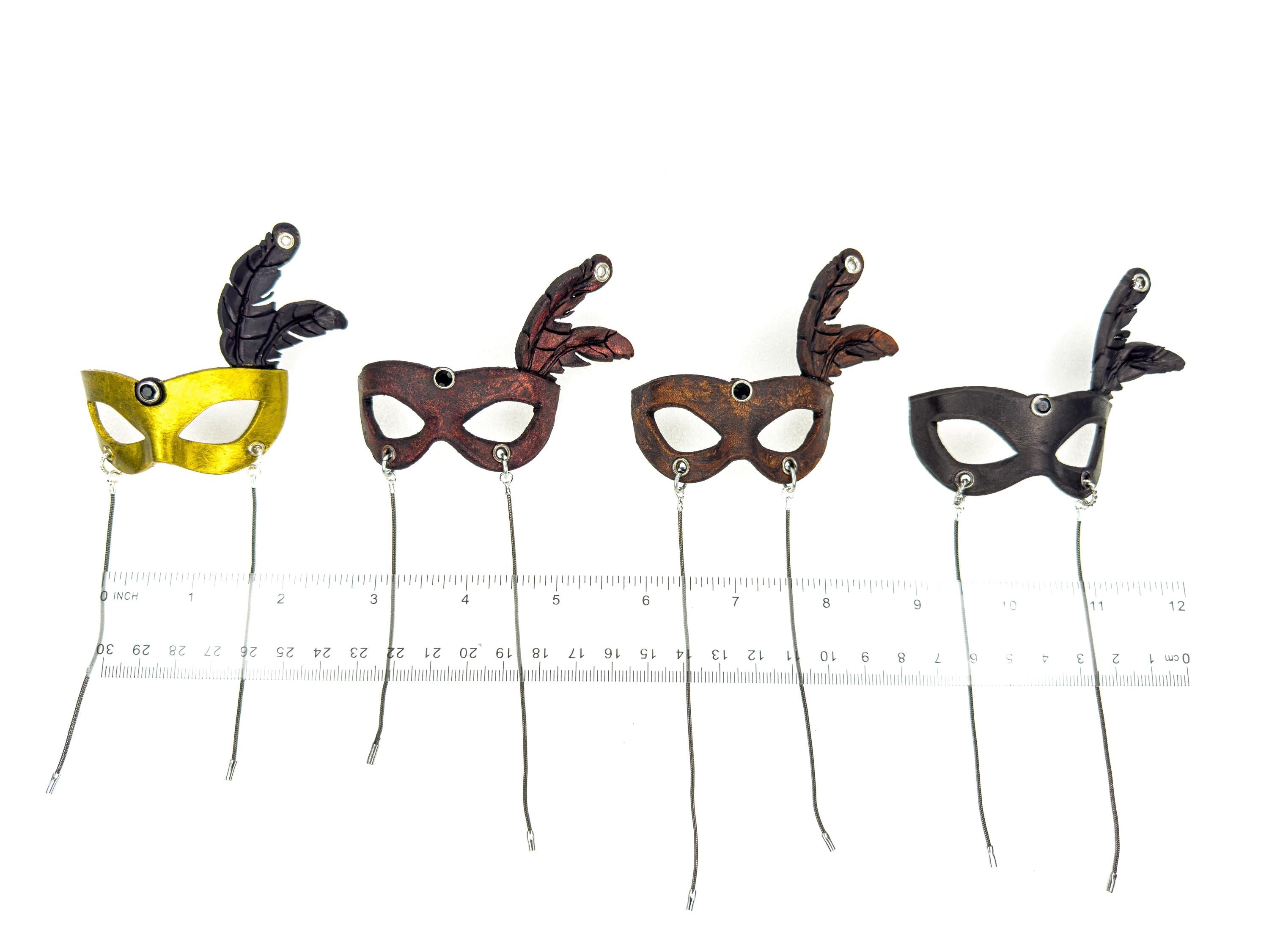 Party Mask Leather Mini Mask – Handcrafted Charm for Rearview Mirrors, Handbags, Lanyards, Party Favors & More Rockwell Masks