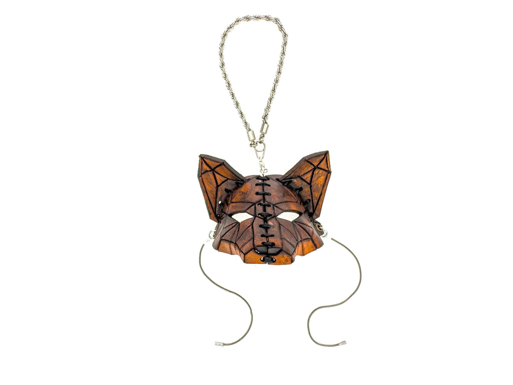 Sly Fox Leather Mini Mask – Handcrafted Charm for Rearview Mirrors, Handbags, Lanyards, Party Favors & More Rockwell Masks