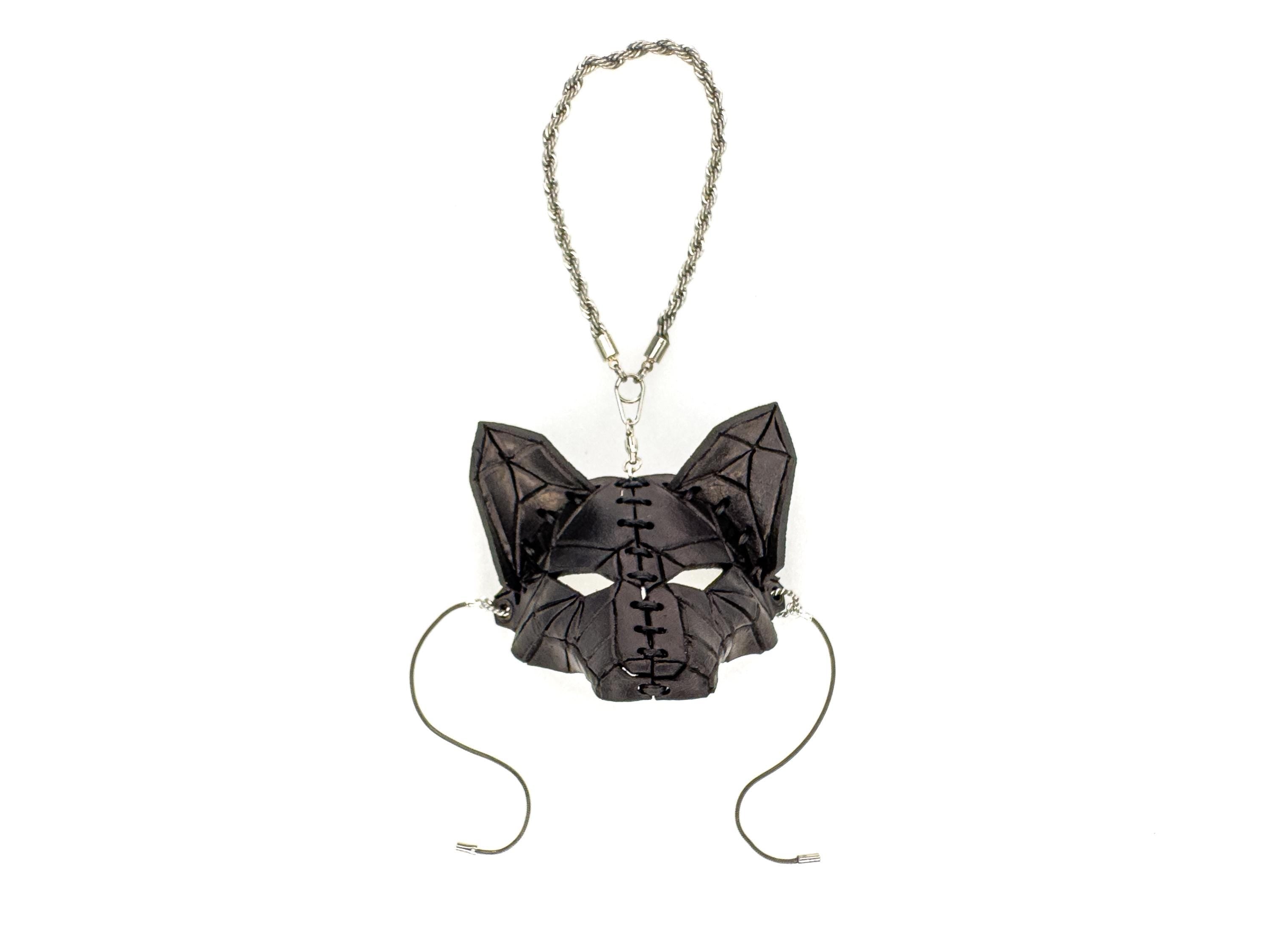 Sly Fox Leather Mini Mask – Handcrafted Charm for Rearview Mirrors, Handbags, Lanyards, Party Favors & More Rockwell Masks
