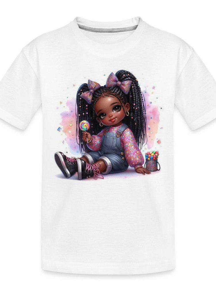 African American Toddler Girls Pretty in Bows Organic Short Sleeve T-Shirt NicholesGifts