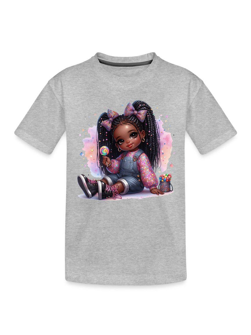 African American Toddler Girls Pretty in Bows Organic Short Sleeve T-Shirt NicholesGifts