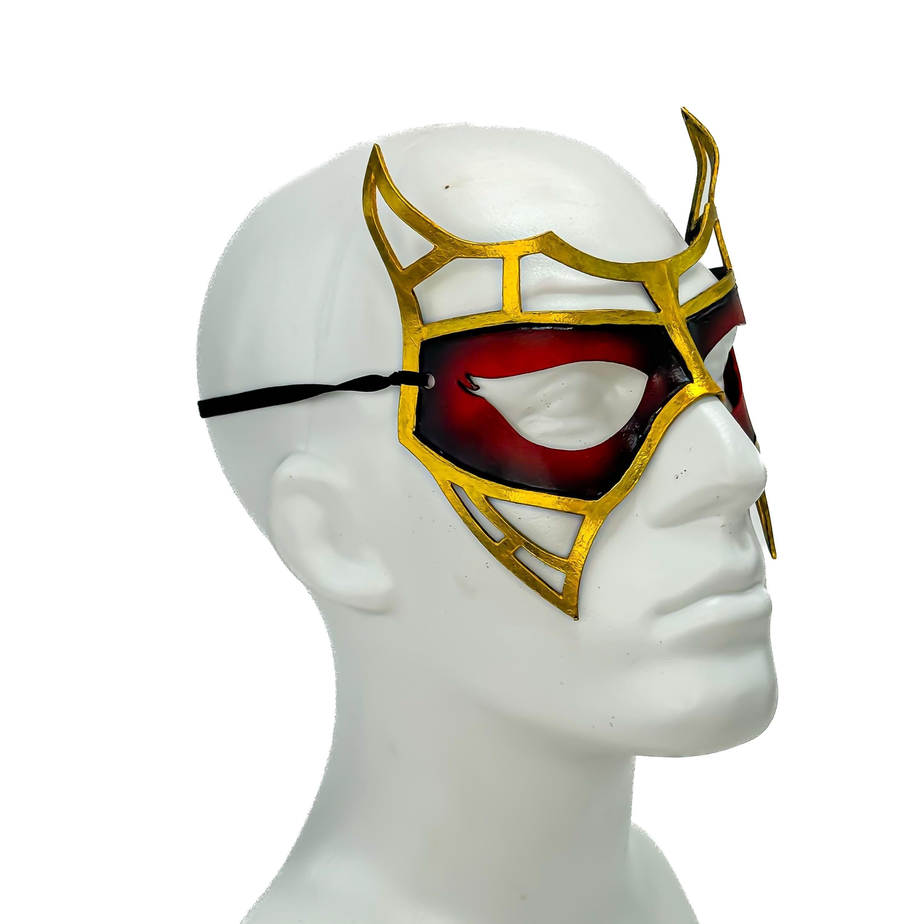 Red Royalty Handmade Genuine Leather Mask Rockwell Masks